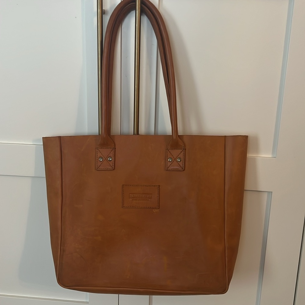 🕶️Parker Clay Caramel Rust Brown Leather Tote Bag - Picture 3 of 7